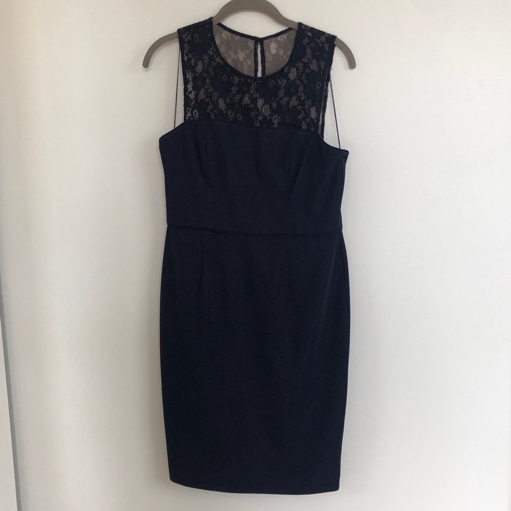 Adriana Papell | Sheath Dress with Lace Detail